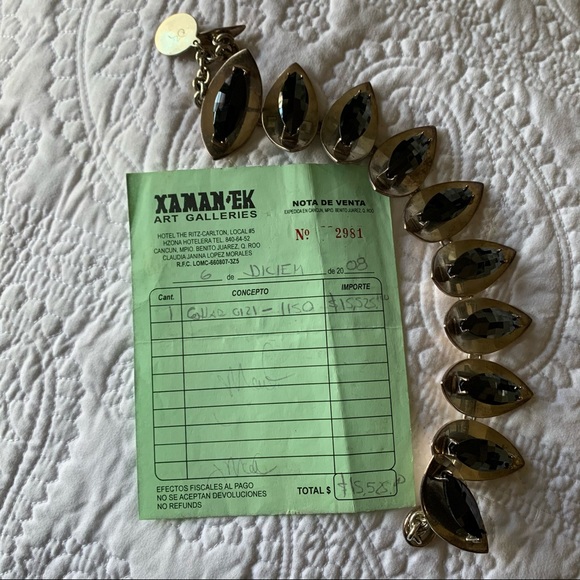 Sterling Silver black c.z. stone necklace - Picture 3 of 14